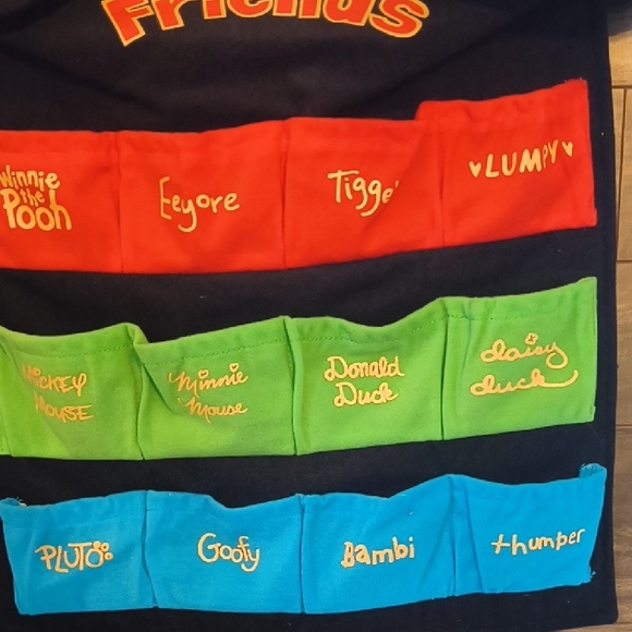 Rare Vintage Disney "Best of Friends" Multi-Character Fabric Wall Organizer - Picture 4 of 7